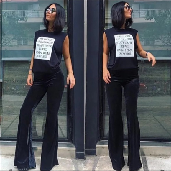 Pants - 5🌟Star Royal Velvet Midnight Bells - Flare Leg Pants in Black - soft & stretchy